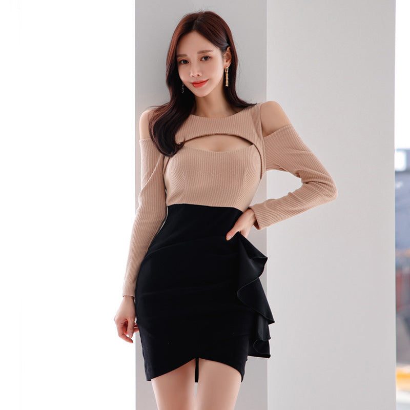Sexy Off-Shoulder High Waist Slimming Ruffle Dress
