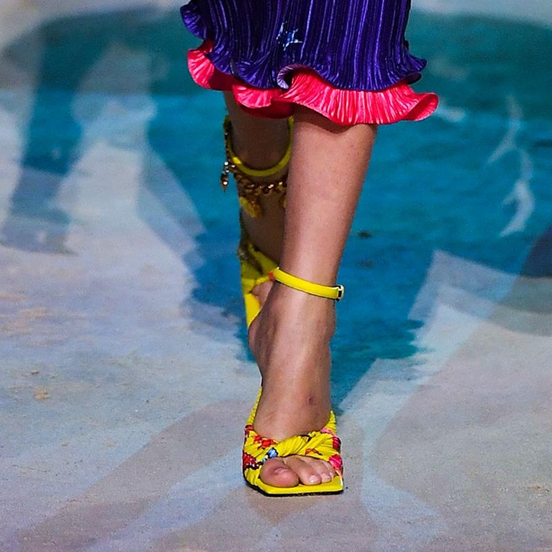 Square Head Open Toe Fashion Special-Shaped High-Heeled Sandals