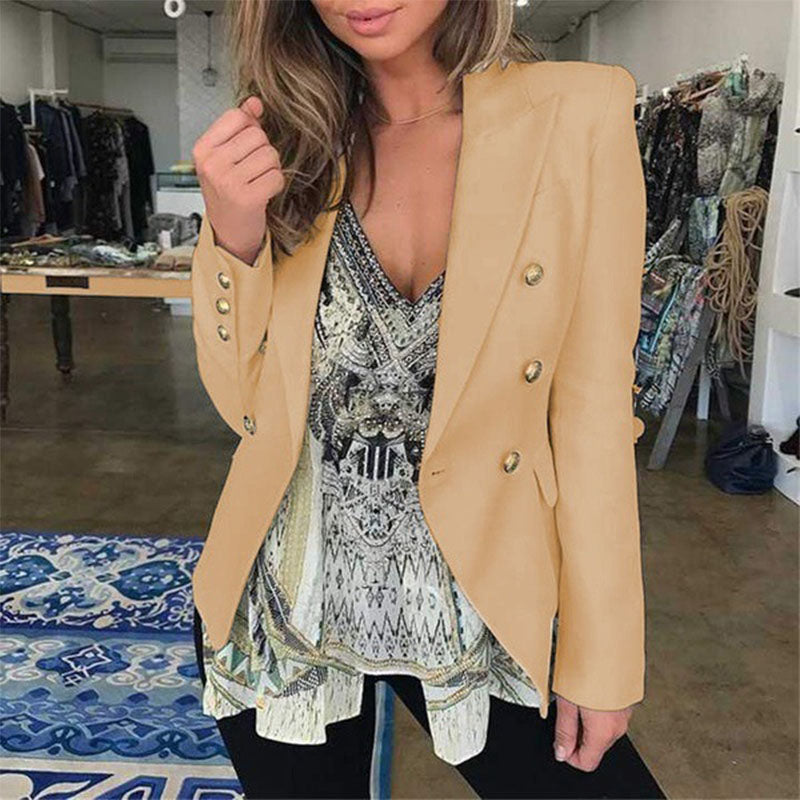 Plain Double Breasted Blazer