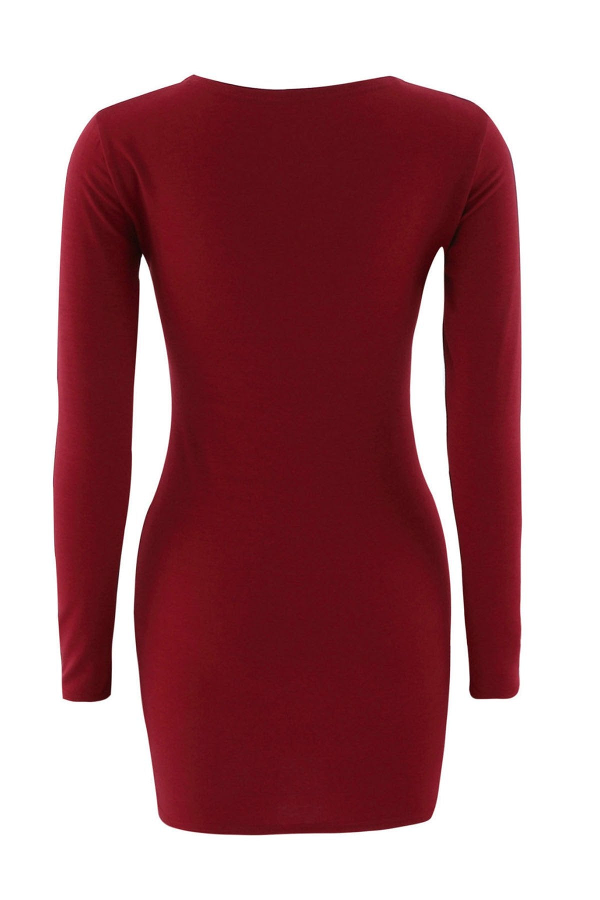 Simple Long Sleeves High Neck Short Dress