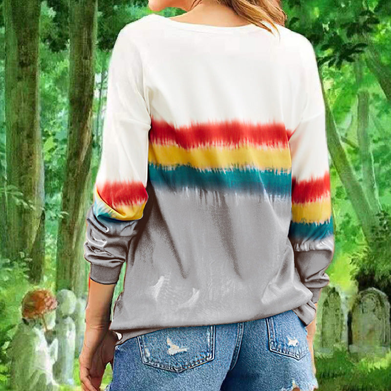 Pullover Tie Dye Print Loose Hoodies