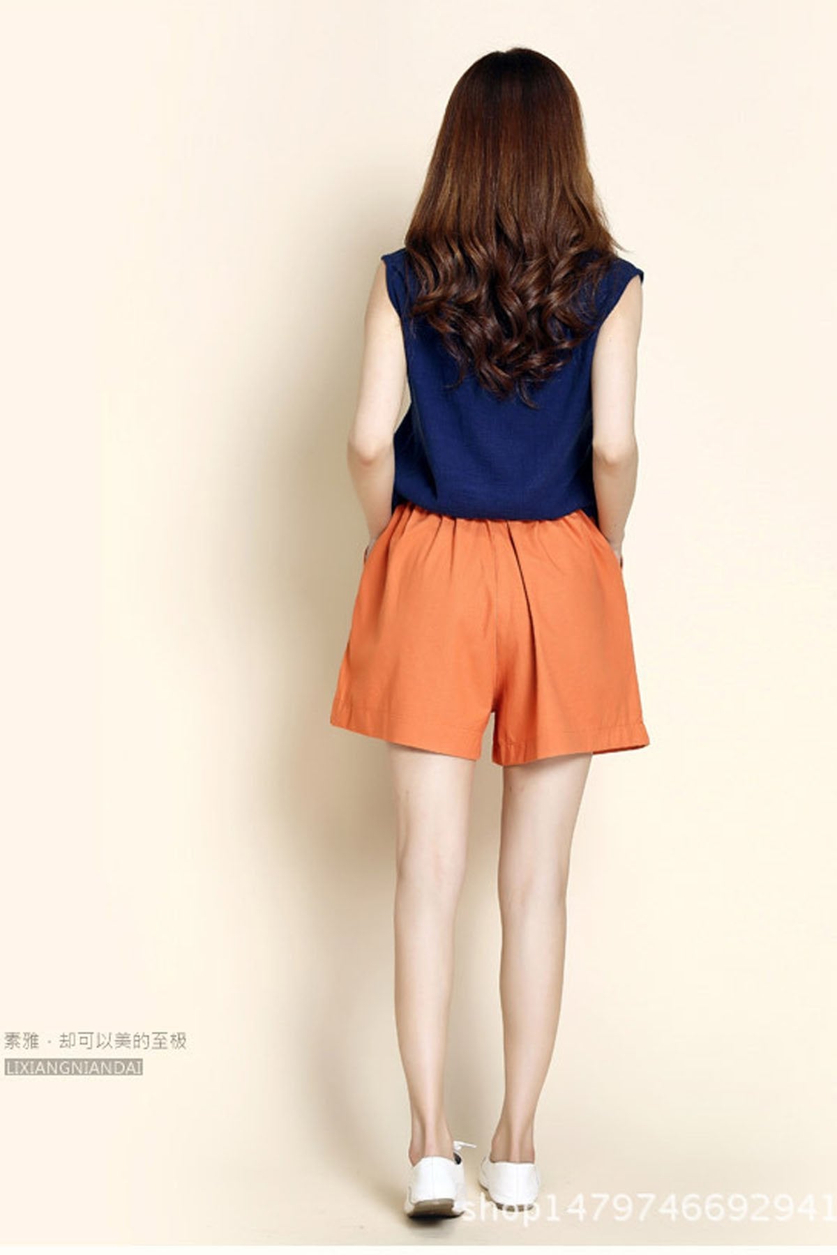 Casual Pure Color High Waist Loose Shorts