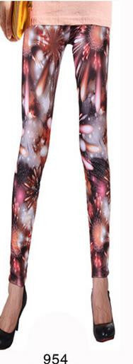Bodycon Skinny Flower Print Sky Slim Flower Print Sport Leggings
