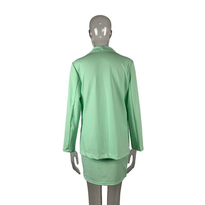 Sexy High Waist Plain Blazer Short Skirt Sets