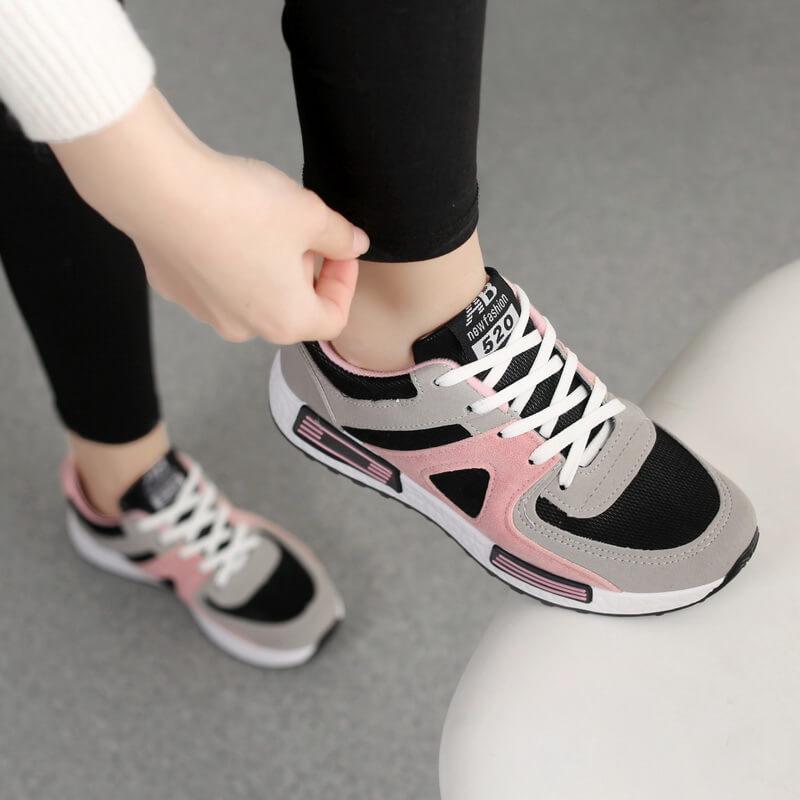 Comfortable Lace Up Patchwork Chunky Sneaker 