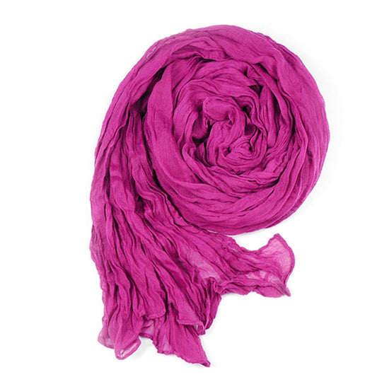 Long Crinkle Scarf Wraps Soft Shawl Stole Pure Color - MeetYoursFashion - 2