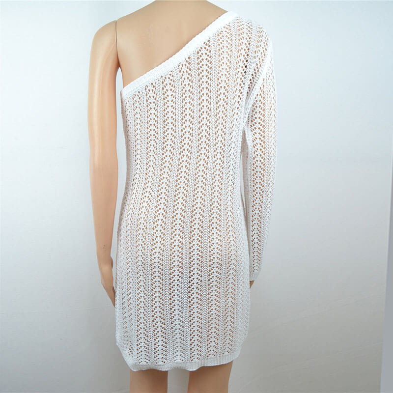 Slash Neck Hollow Out Cover Up Dress