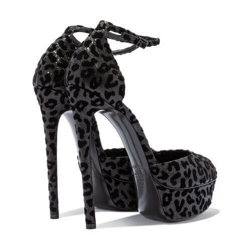 Sexy Suede Leopard Platform High Heel Sandals