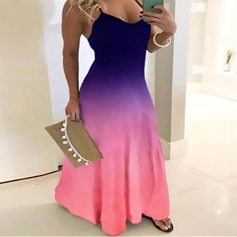 Beach Plus Size Spaghetti Strap Maxi Dress
