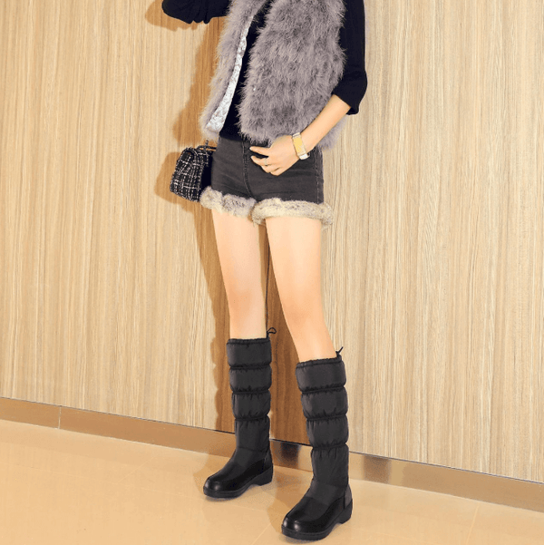Platform Low Chunky Heel Mid Calf Boots 