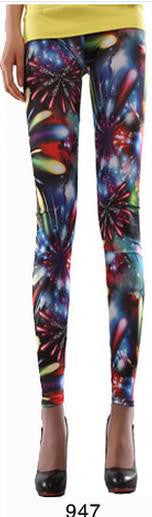Bodycon Skinny Flower Print Sky Slim Flower Print Sport Leggings