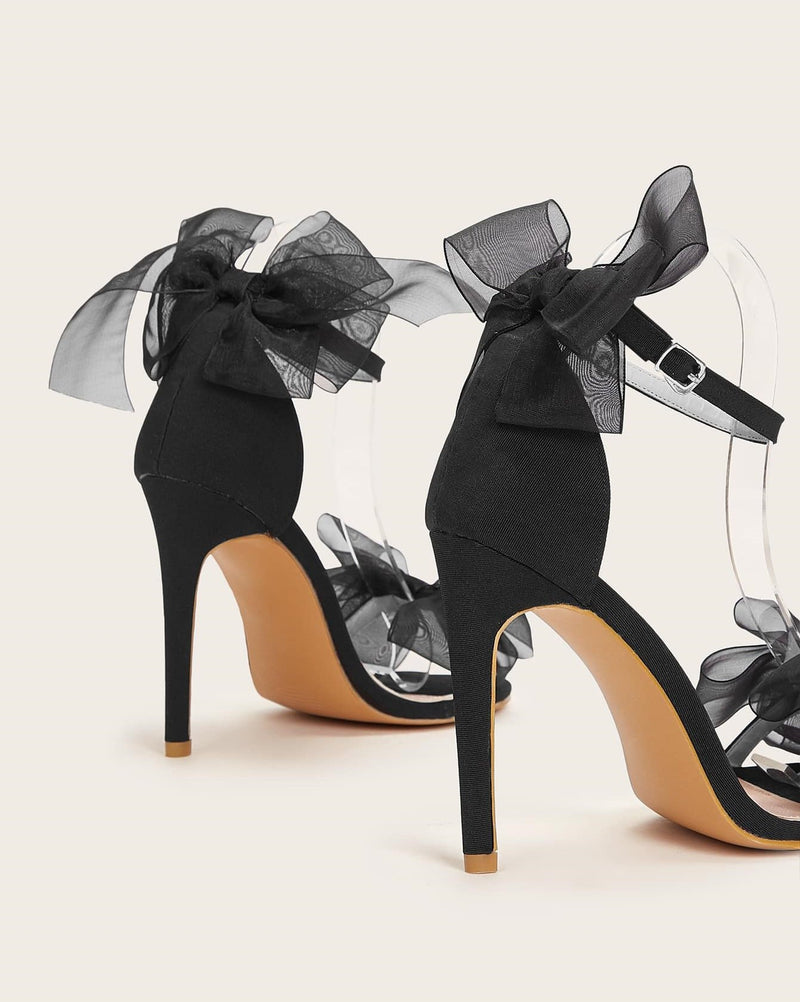 Fashion New Wedding Shoes Thin Heels High Heels Sandals Fish Mouth Lace Bow High Heels