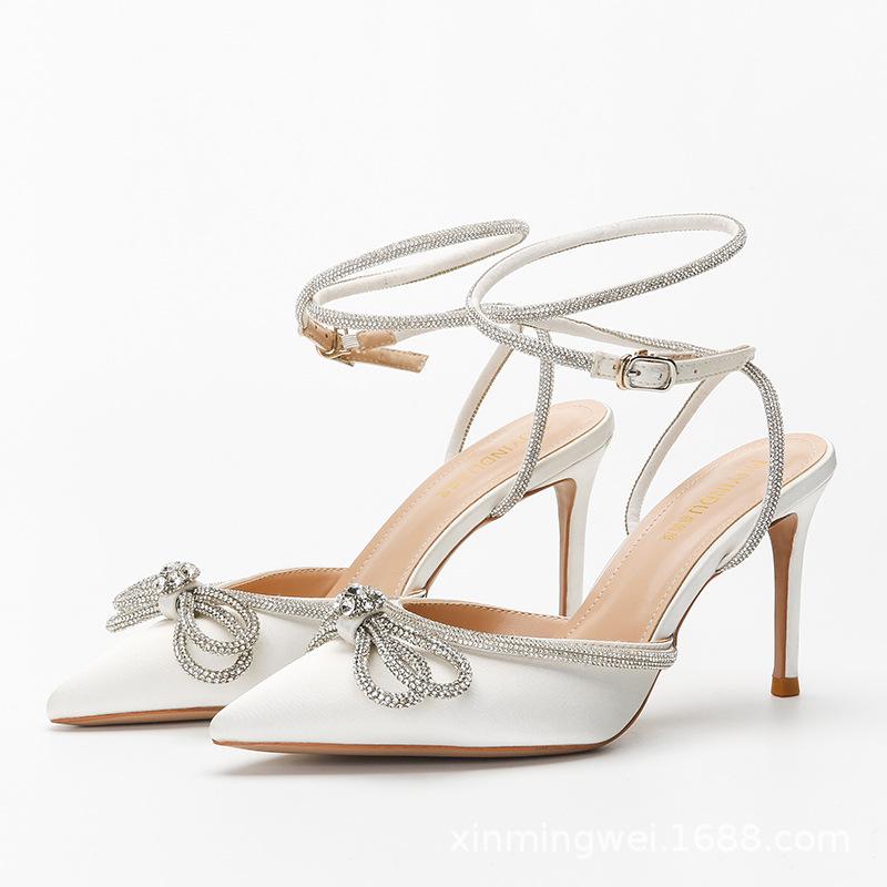 Pointed Bow Party High Heels Sandals