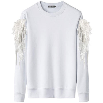 New Autumn And Winter Wings Three-Dimensional Feather Embroidery Sports Sweater