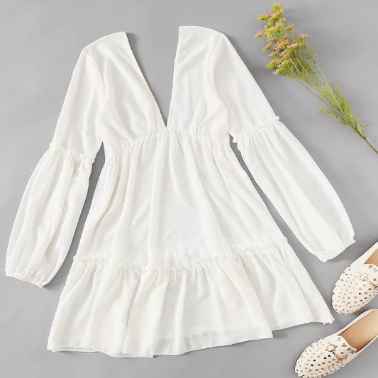 White Backless Short Dress