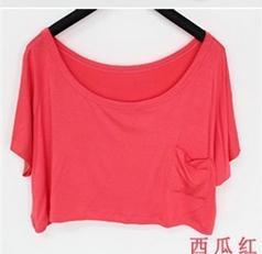 Scoop Casual Short Sleeve Pocket Short Midriff-baring T-shirt - Meet Yours Fashion - 5