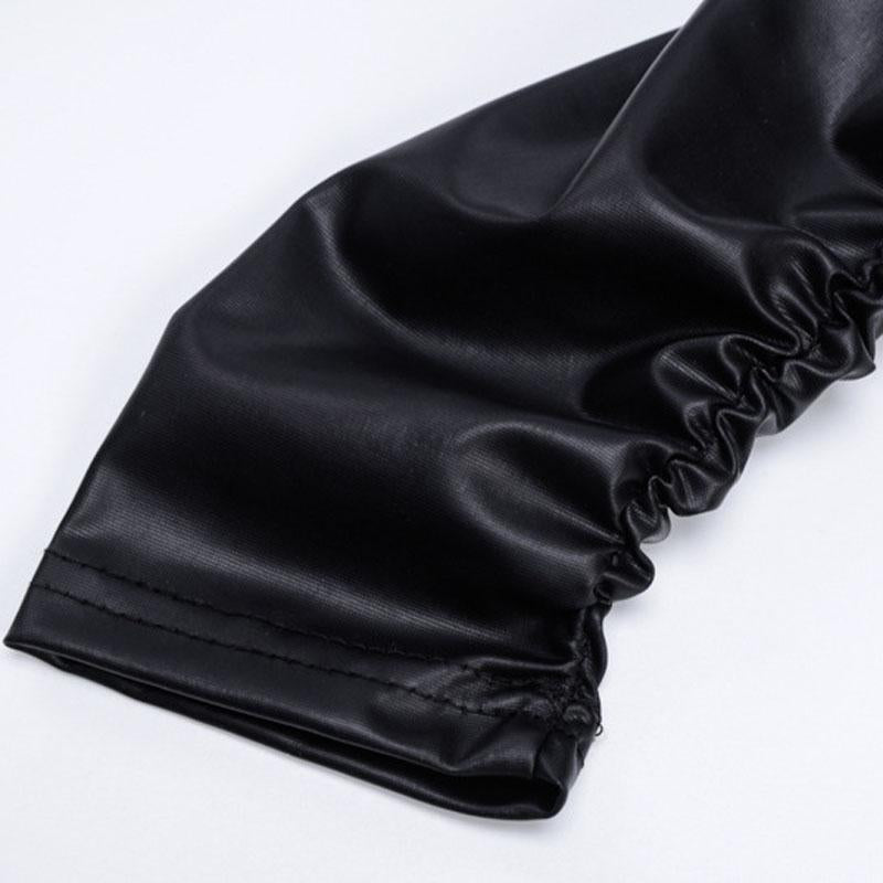 Faux Leather One Sleeve Bodycon Dress