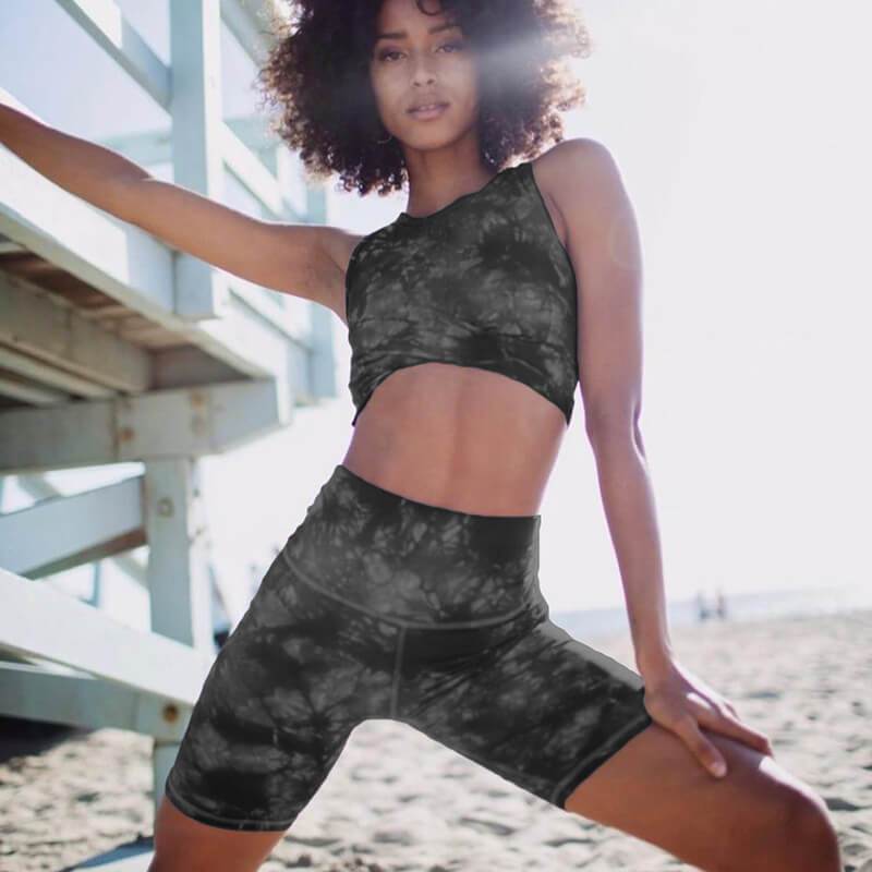 Fashion Print Tank Top High Waist Bodycon Two Pieces Set