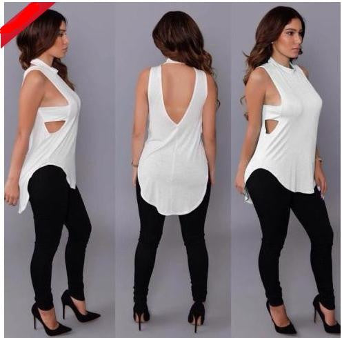 Backless Sleeveless High Neck Slim Sexy Blouse - May Your Fashion - 5