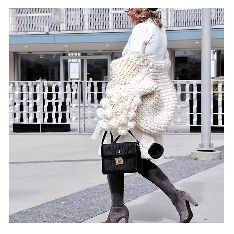 Handmade Knitwear Long Ball Bishop Sleeves Women Cardigan