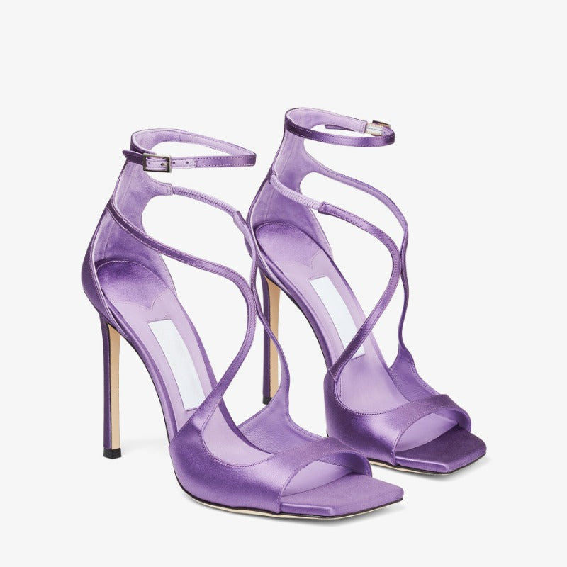 Summer Fairy Fashion Lavender Open-Toe High Heel Sandals (Heel Height 8cm)