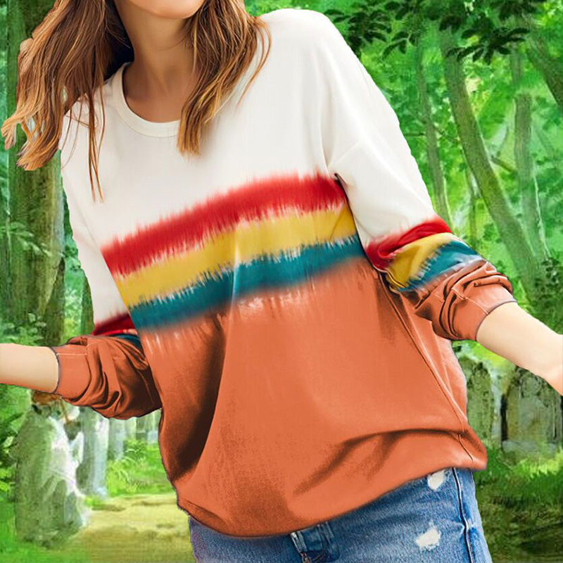 Pullover Tie Dye Print Loose Hoodies