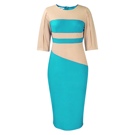 Color-block Dress | Bodycon Dress | Cap sleeves Dress