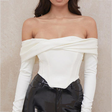 Off Shoulder One Neck Long Sleeve Top