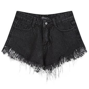 High Waist Tassel Wide Leg Denim Shorts