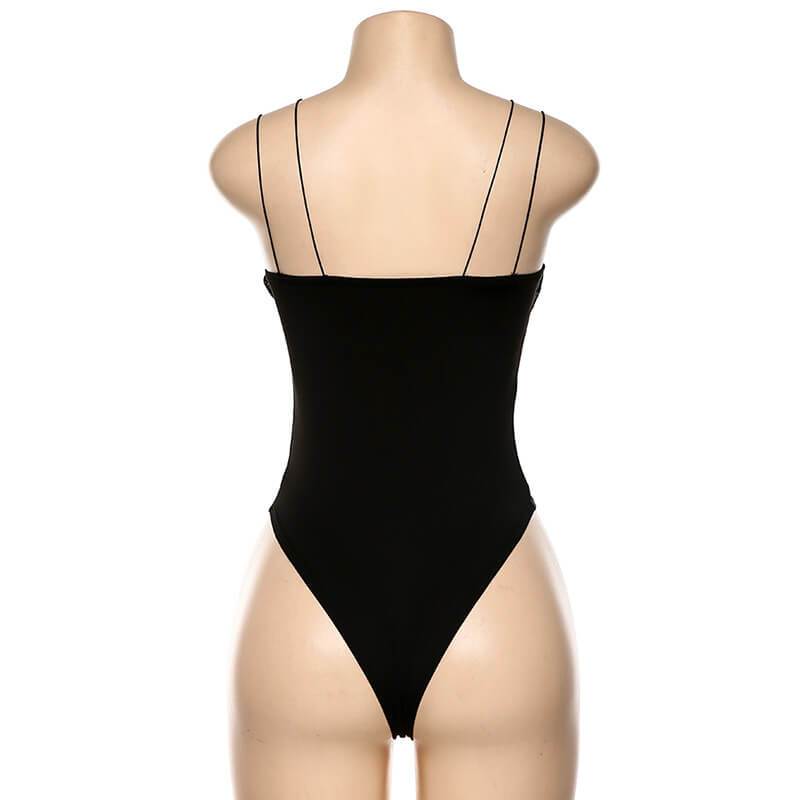Sexy Black Strapless Slim Sleeveless Spaghetti Strap Bodysuits