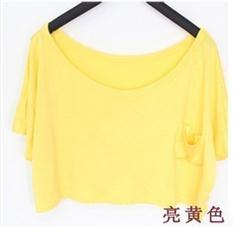 Scoop Casual Short Sleeve Pocket Short Midriff-baring T-shirt - Meet Yours Fashion - 13
