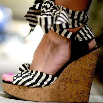 Platform Wedge Peep Toe  Cutout Sandals