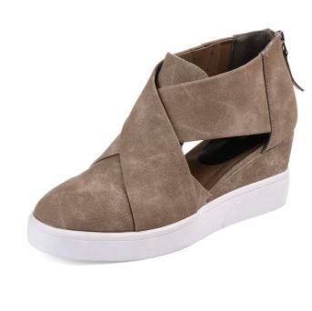 Platform Cutout Wedge Suede Fall Boot