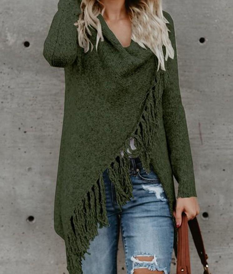 Tassels Wrapped Women Oversized Long Cardigans