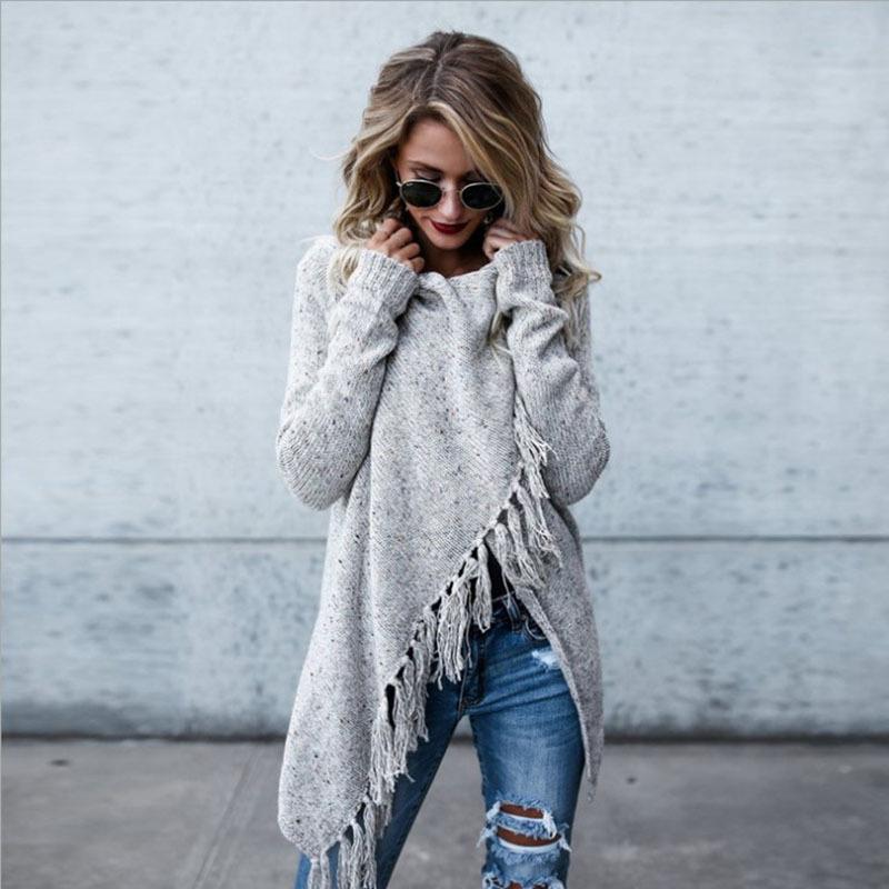 Tassels Wrapped Women Oversized Long Cardigans