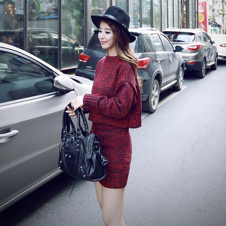 Pullover Short Sweater with Short Knit Skirt Two Pieces Set – May Your ...