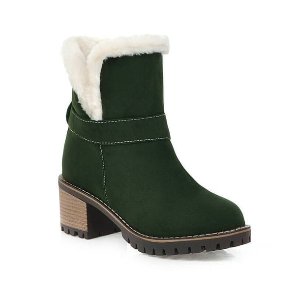 Suede High Chunky Heel Ankle Boots