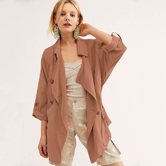 Casual Double Breasted Trench Coat