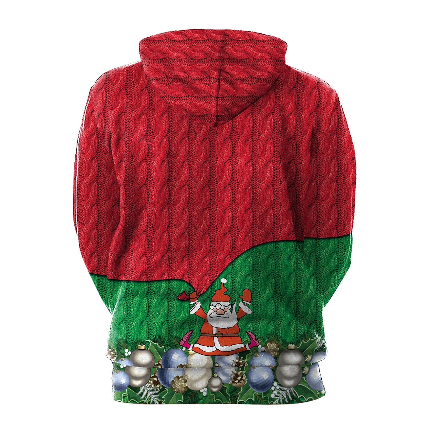 Santa Claus Digital Print Women Drawstring Christmas Party Hoodie