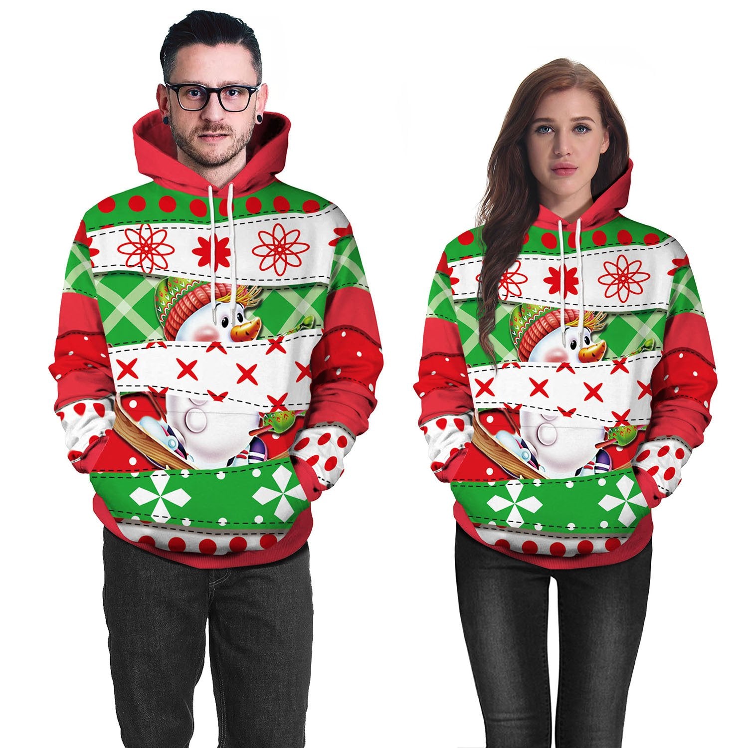 Santa Claus Digital Print Women Christmas Hoodie