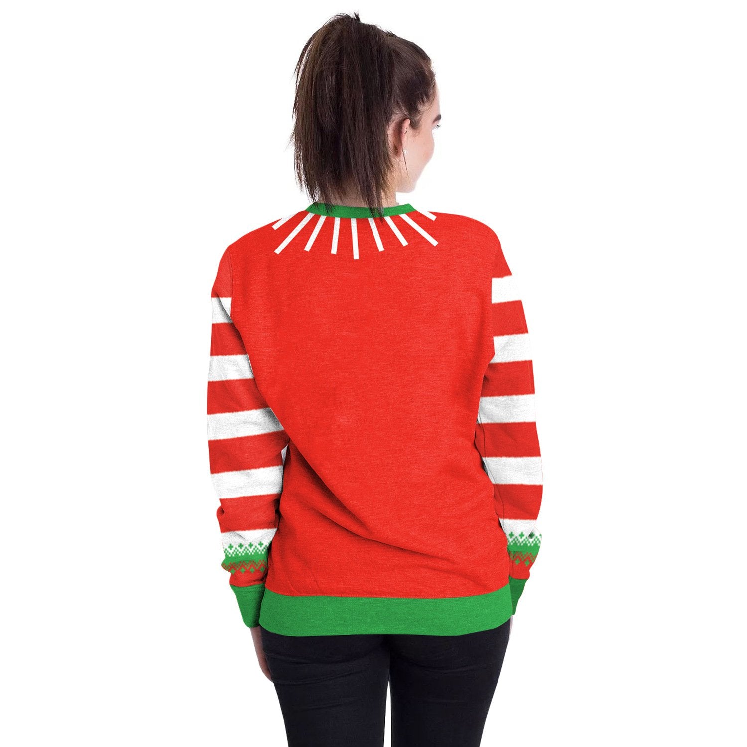 Snowman Christmas Tree Print Women Scoop Party Sweatshirt
