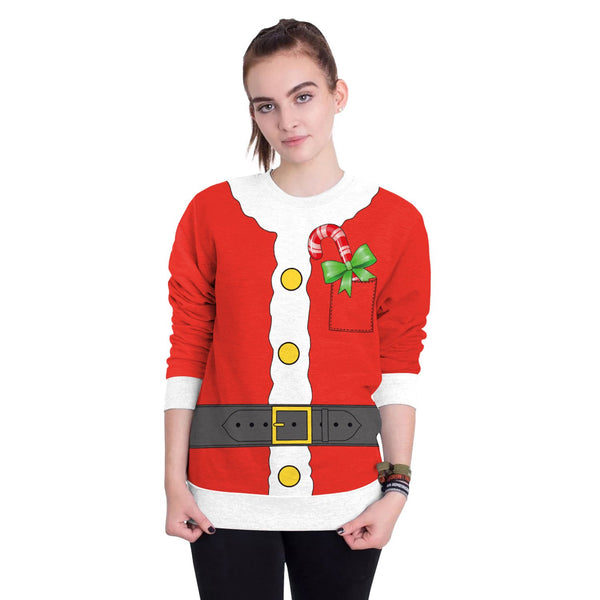 Patchwork Bowknot Print Women Christmas Party Sweatshirt