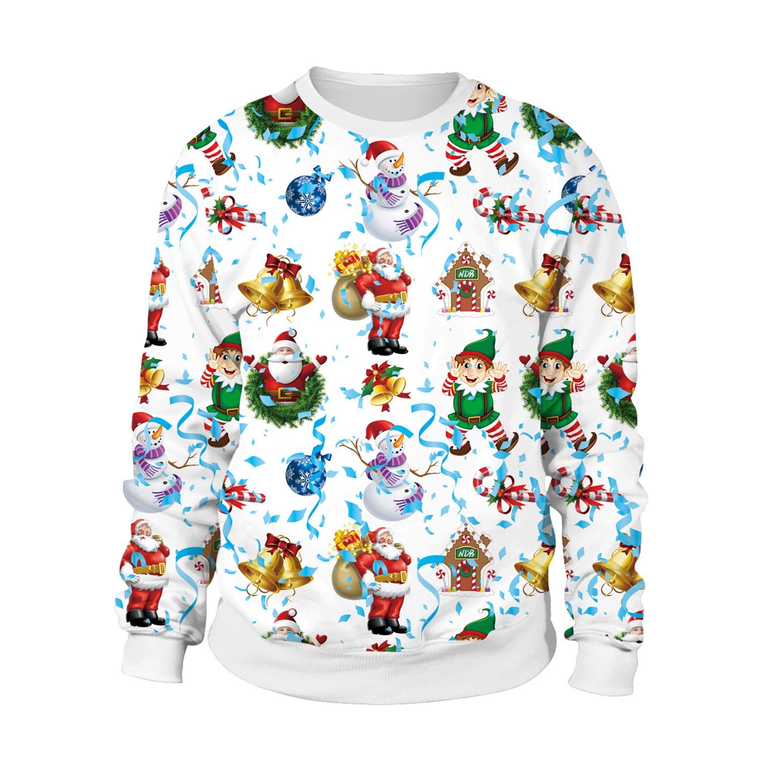 Scoop Santa Claus Snow Digital Print Women Christmas Sweatshirt
