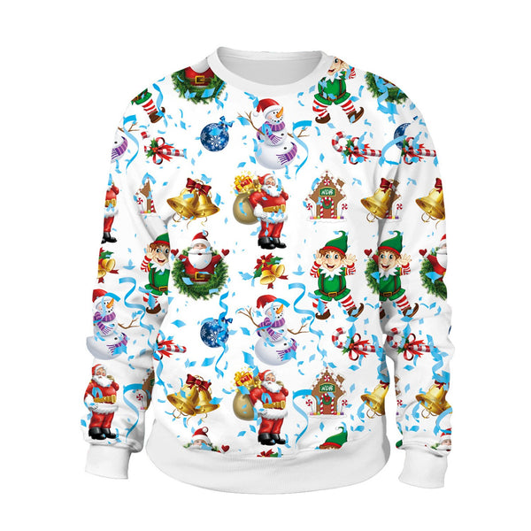 Scoop Santa Claus Snow Digital Print Women Christmas Sweatshirt