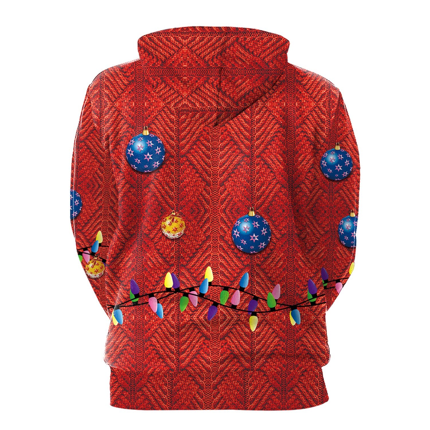 3D Digital Color Print Women Drawstring Christmas Party Hoodie