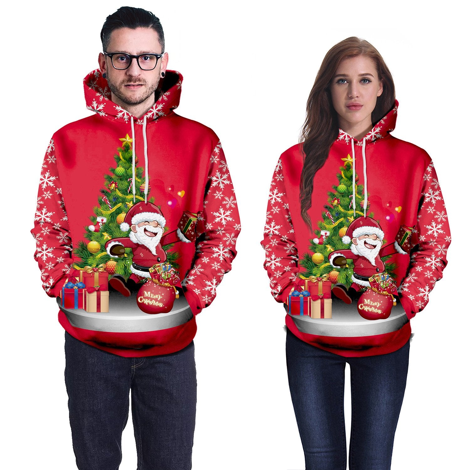 Merry Christmas Santa Claus Digital Print Women Party Hoodie