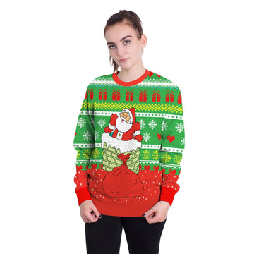 Santa Claus Gifts 3D Print Women Christmas Party Sweatshirt