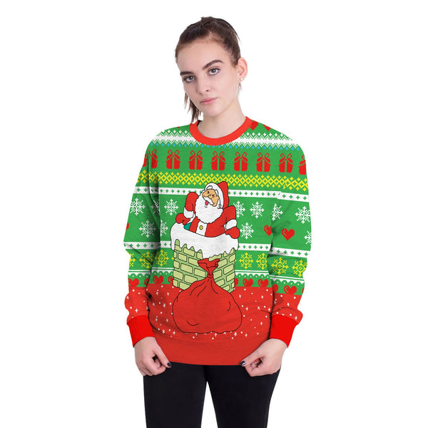 Santa Claus Gifts 3D Print Women Christmas Party Sweatshirt