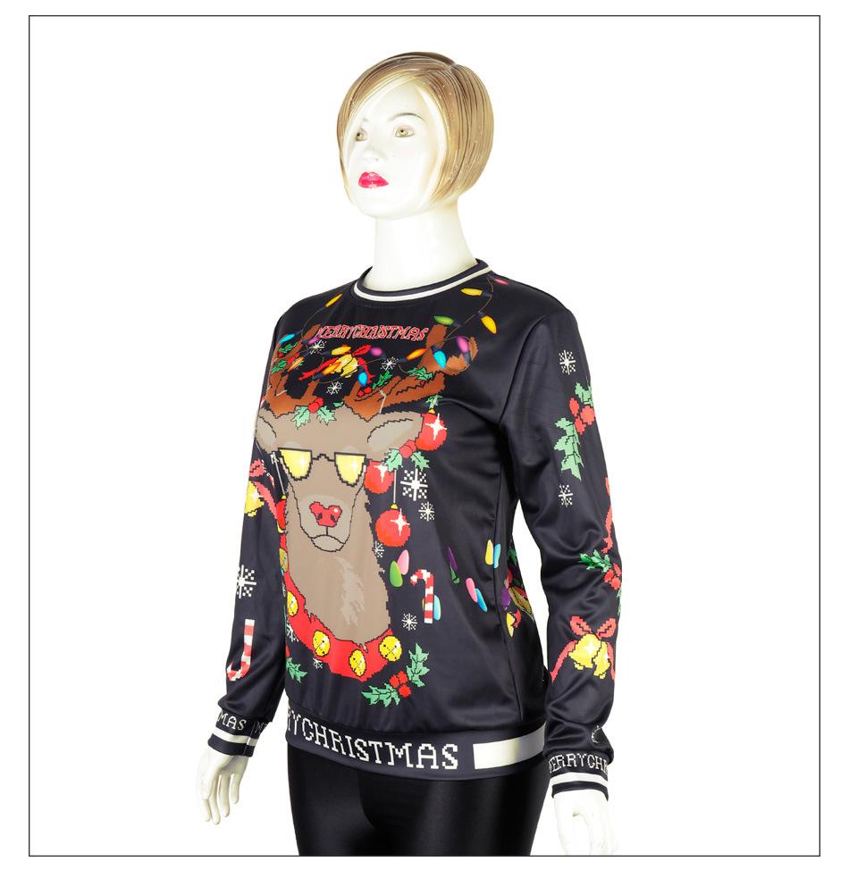 Print Scoop Women Christmas Reindeer Print Sweatshirt