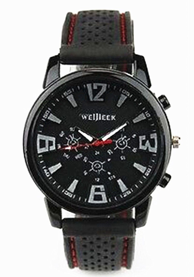 Fashion Military Leisure Quartz Personality Silicon Black White Wrist Watch